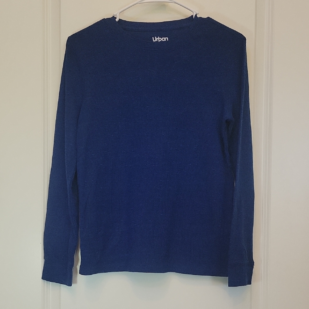Urban PIpeline Boy's Deep Blue Thermal Crewneck Tee Long Sleeve LARGE - Picture 1 of 5